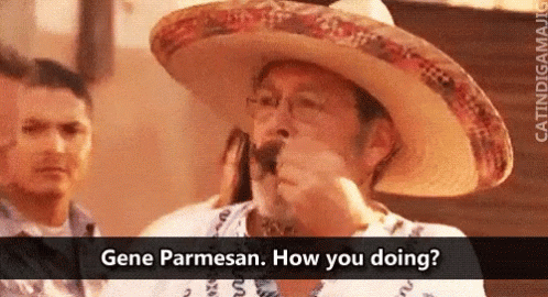 Gene Parmesan Greets How You Doing GIF