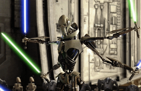 General Grievous Star Wars Swords Fight GIF