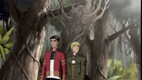 Generator Rex And Noah In A Creepy Forest GIF