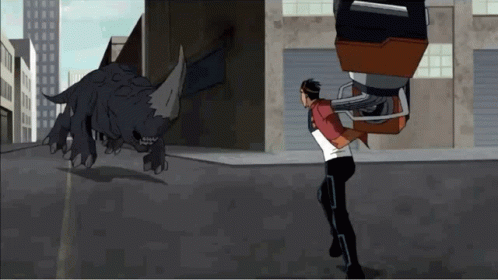 Generator Rex Fighting Against A Creature GIF