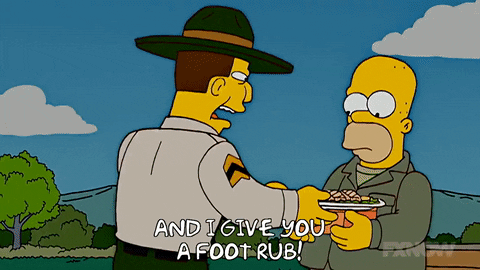 Generous Homer Was Given A Foot Massage GIF