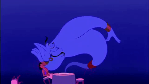 Genie Can't Hear What Aladdin Say GIF