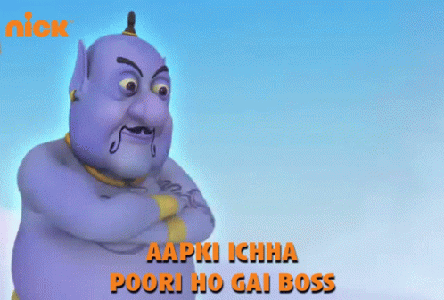 Genie Cartoon With Poori Ho Gai Boss GIF