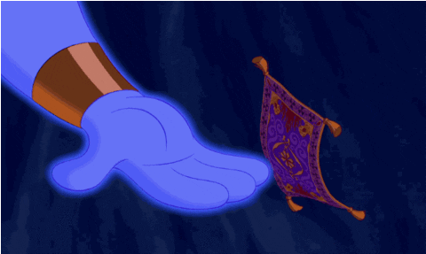 Genie Give High Five To Magic Carpet GIF