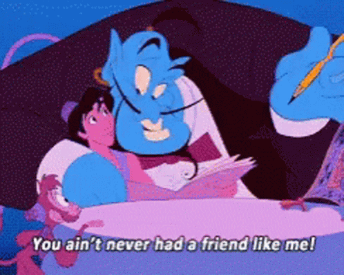 Genie Was Happy Because He Is Friend Of Alddin GIF