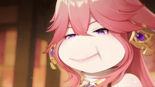 Genshin Yae Miko Eating Tofu GIF