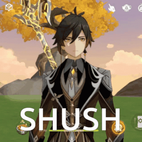 Genshin Zhongli Cool Move Shush GIF