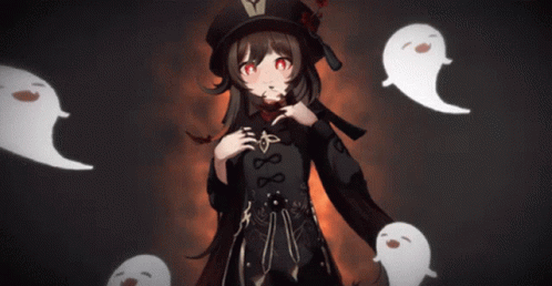 Genshin Impact Hu Tao Ghosts Surrounded GIF