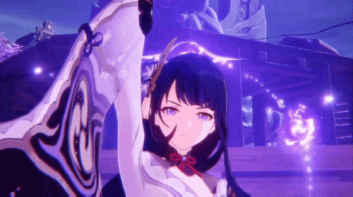 Genshin Impact Raiden Vibrant Polearm Power GIF