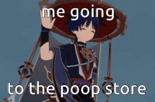 Genshin Impact Scaramouche Poop Store Meme GIF