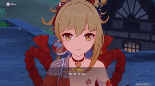 Genshin Impact Yoimiya Talking Materials GIF