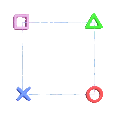 Geometric Shapes Square Red Circle Green Triangle Blue Cross