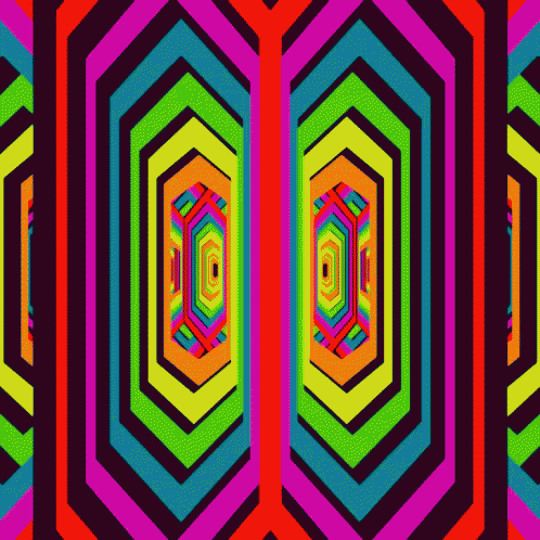 Geometrical Fractal Flashing Colors GIF