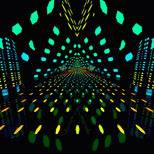 Geometrical Lights Colorful Optical Illusion GIF