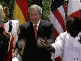 George Bush Shoe Didn't Read It Dance GIF