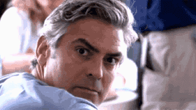George Clooney Big Eyes Shock GIF