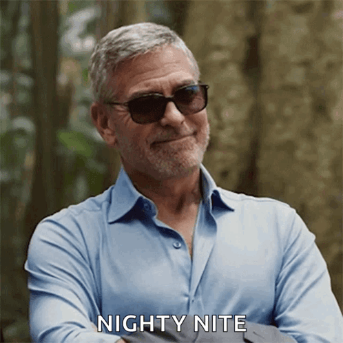 George Clooney Laughing In The Woods GIF