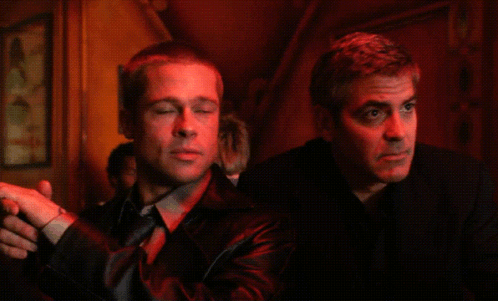 George Clooney With Brad Pitt GIF