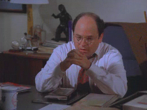 George Costanza Annoyed Hands Up Surrender GIF