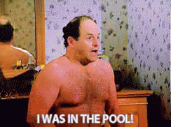 George Costanza Half Naked Was In Pool GIF