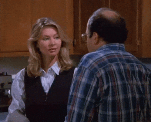 George Costanza Kellie Waymire Kissing GIF