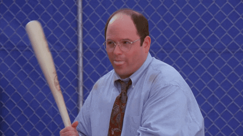 George Costanza Playing Baseball GIF