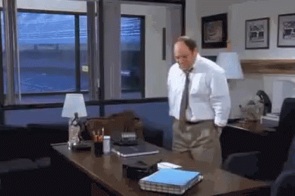 George Costanza Stretching Jason Alexander GIF