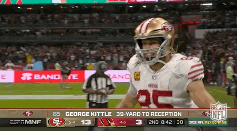 George Kittle Hip Bump GIF