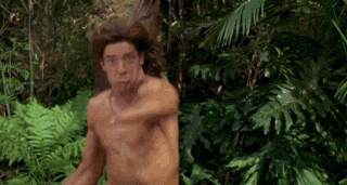 George Of The Jungle George Vs Lion Gif GIF