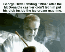 George Orwell Writing 1984 GIF