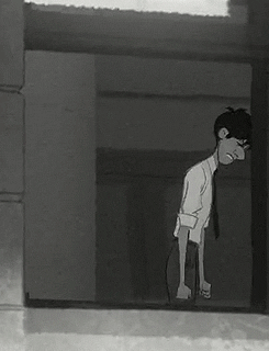 George Paperman Banging Head Against Wall GIF