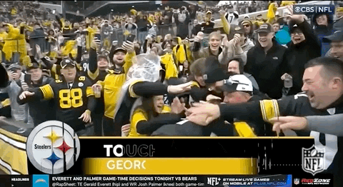 George Pickens Surrounded By Fans GIF