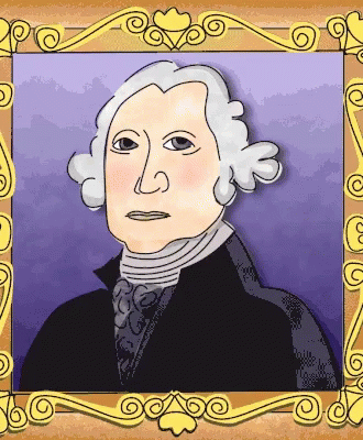 George Washington Blowing Kisses Moving Sketch GIF