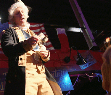 George Washington Collecting Money Parody GIF