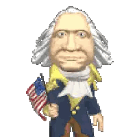 George Washington Holding American Flag