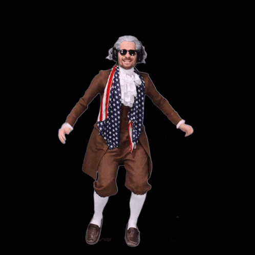 George Washington In Sunglasses And Scarf GIF