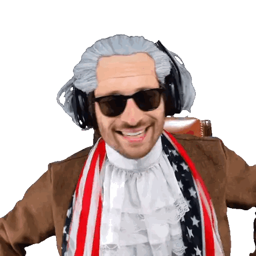 George Washington in Sunglasses and Scarf