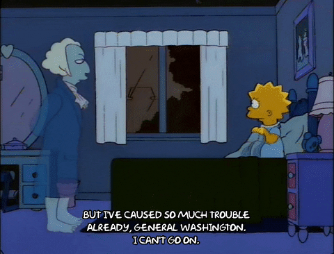 George Washington Lisa Simpson Interaction GIF