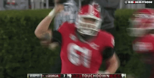 Georgia Bulldogs 61 Running Across Field GIF