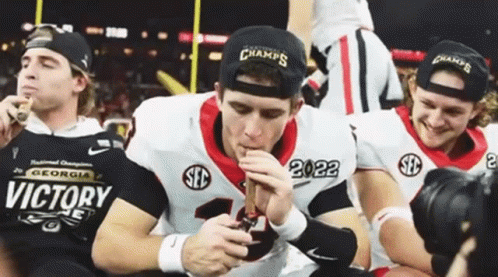 Georgia Bulldogs Stetson Bennett Smoking Tobacco GIF