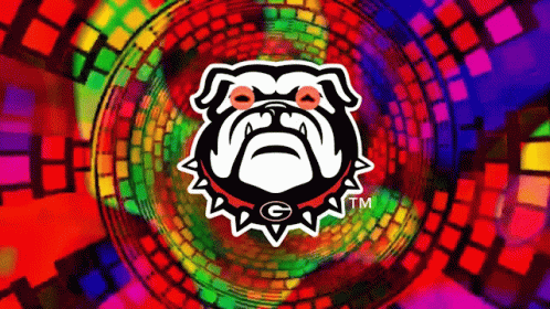 Georgia Bulldogs Logo on Colorful Background
