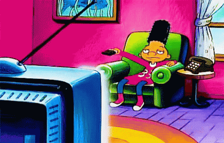 Chilling While Watching Tv Cartoon GIF 