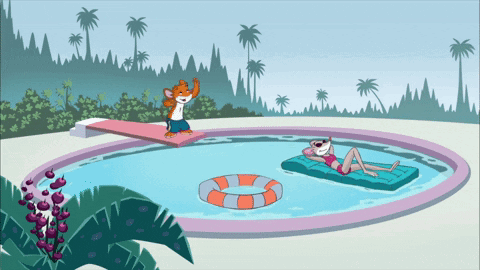 Geronimo Stilton Jumping In The Pool GIF