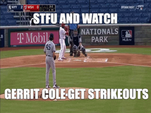 Gerrit Cole Gets Strikeout GIF