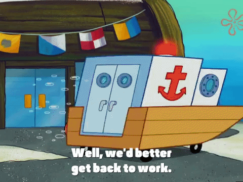Get Back To Work Mr Crabs And Spongebob GIF