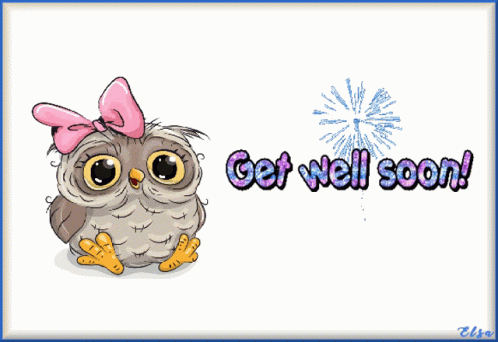 Get Better Soon From Owl With Ribbon GIF