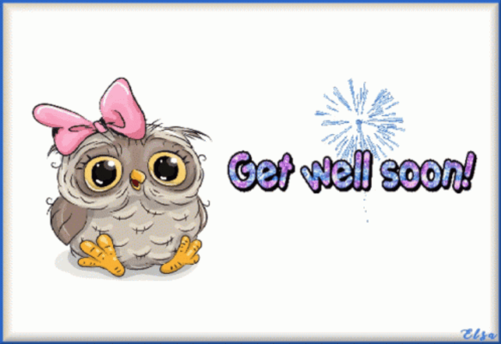 Get Better Soon From Owl With Ribbon GIF