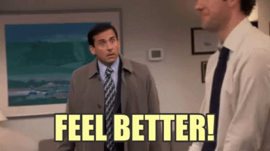Get Better Soon Michael Scott Hug Jim Halpert GIF
