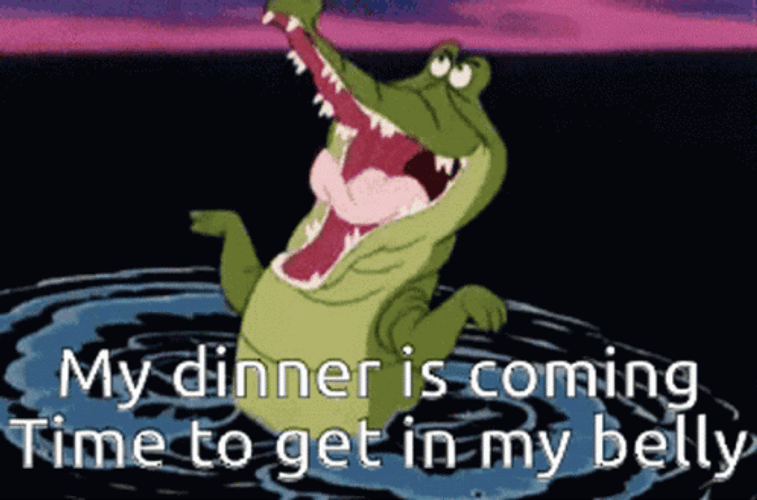 Get In My Belly Tick-tock The Crocodile GIF