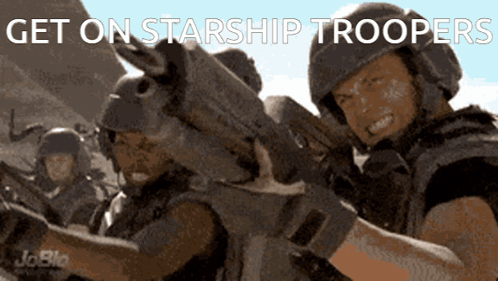 Get On Starship Troopers Attack Bugs GIF